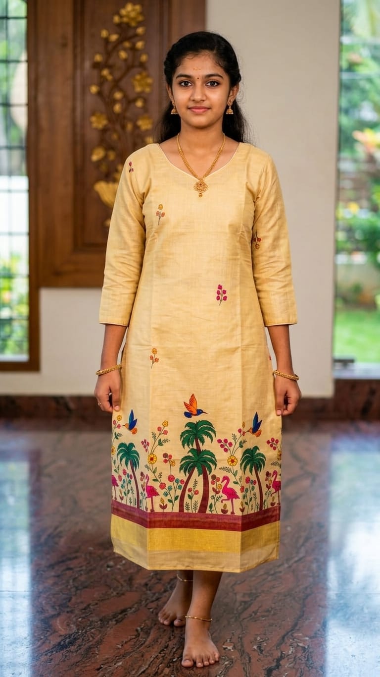 Mayas Traditional Tree Print Kurthi